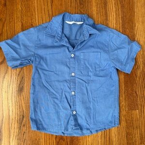 H&M Blue Short-Sleeve Button-Down Shirt for Kids